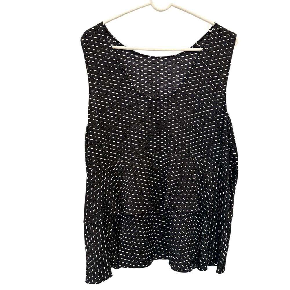 Classiques Entier Black & White Silk Stretch Tiered‎ Tank – Size XL (NWT)